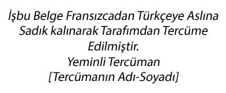 Yeminli Tercüman Kaşesi