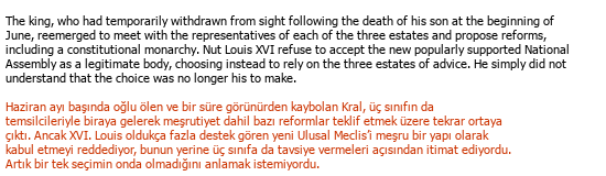 İngilizce« »Türkçe Türkçe Çeviri Örneği - 128