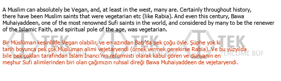 İngilizce« »Türkçe Türkçe Çeviri Örneği - 180