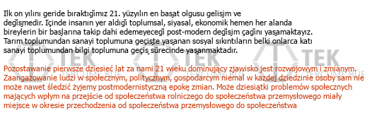 Polish-Turkish Social Sciences Translations translation