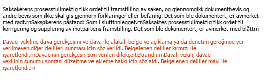 Norwegian-Turkish Legal Translation translation