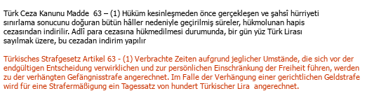 Türkçe Almanca Hukuki Tercüme Örneği - 208