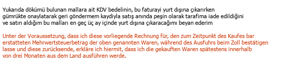 Turc Allemand Traduction commerciale Çeviri Örneği - 216