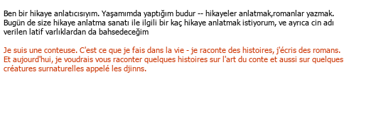 Türkçe<>Fransızca Türkçe Çeviri Örneği - 173